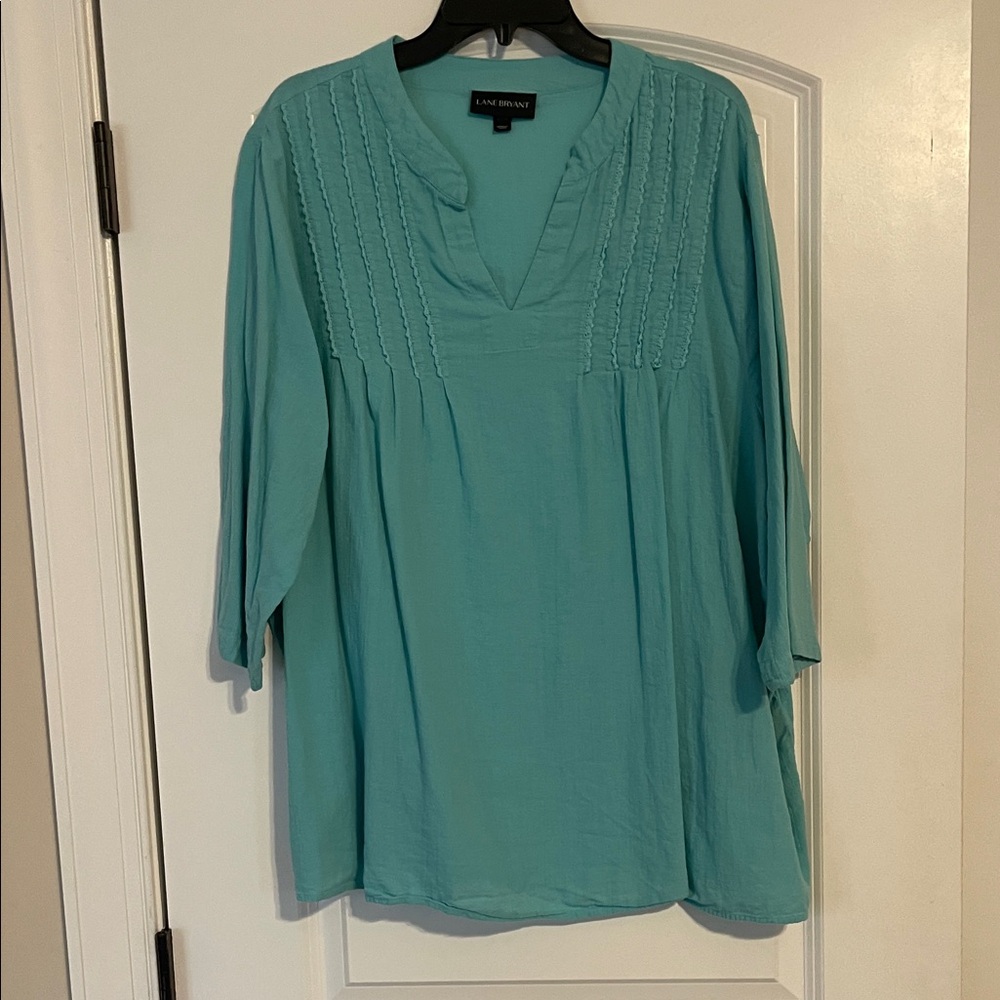A New Day Women's Aqua Tunic Top 22/24 Linen